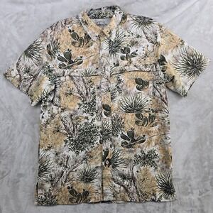 Game Guard texas Camo Mens Medium Short Sleeve Button Up Shirt Desert Cactus